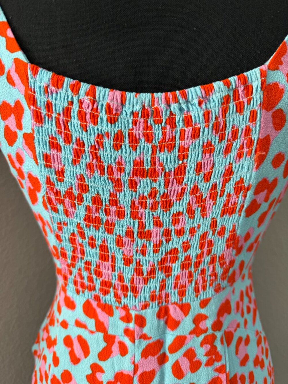 DVF DIANE VON FURSTENBERG Elena Blue Leopard Midi Dress 8 - Picture 11 of 12